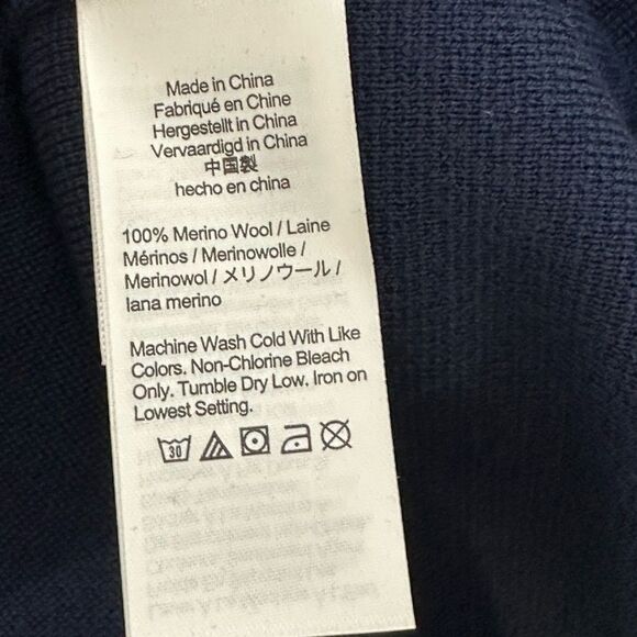 J Crew Navy Blue Double Breasted Gold Button Sweater Blazer | L - Picture 5 of 11